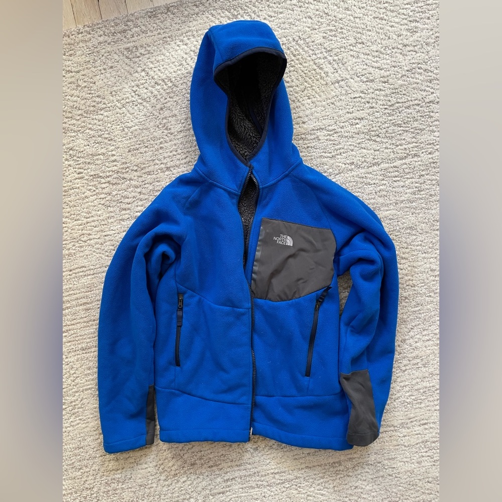 WARM THICK PILE NORTH FACE HOODIE FOR BOYS SIZE LARGE